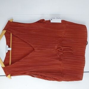 Nine West  RUSTY orange Silky Ribbed Texture Sleeveless Top Sz.XXL